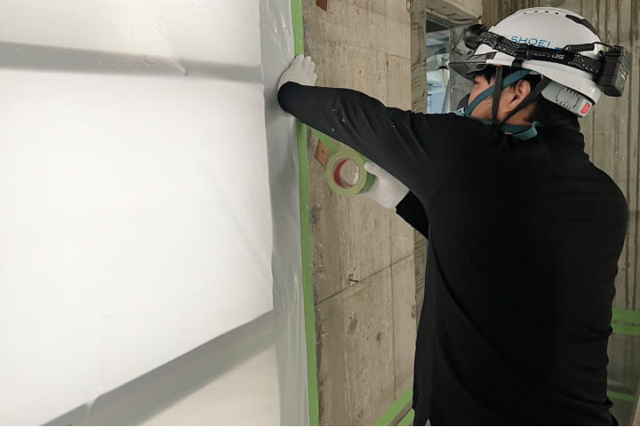 飛散防止対策の養生