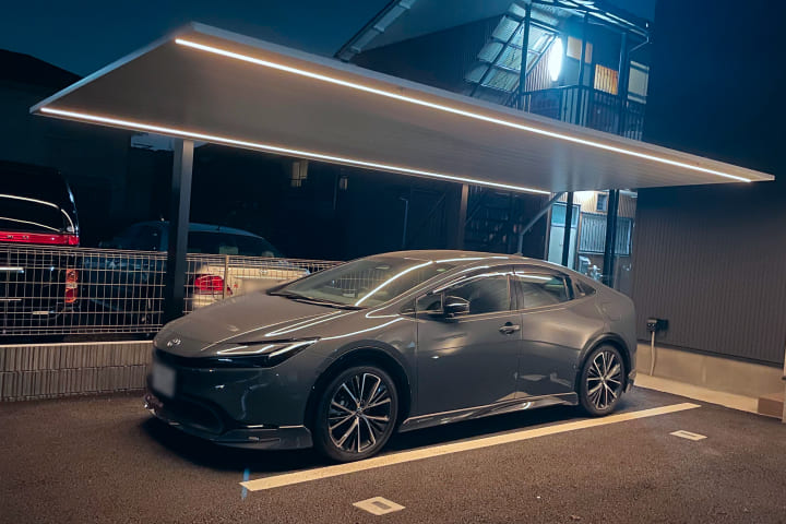 防犯にカーポート＋照明